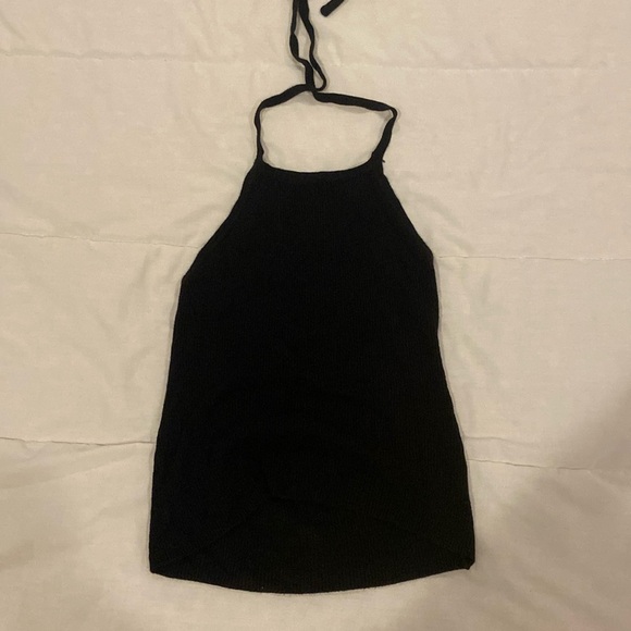 Black ribbed halter top - Picture 1 of 5